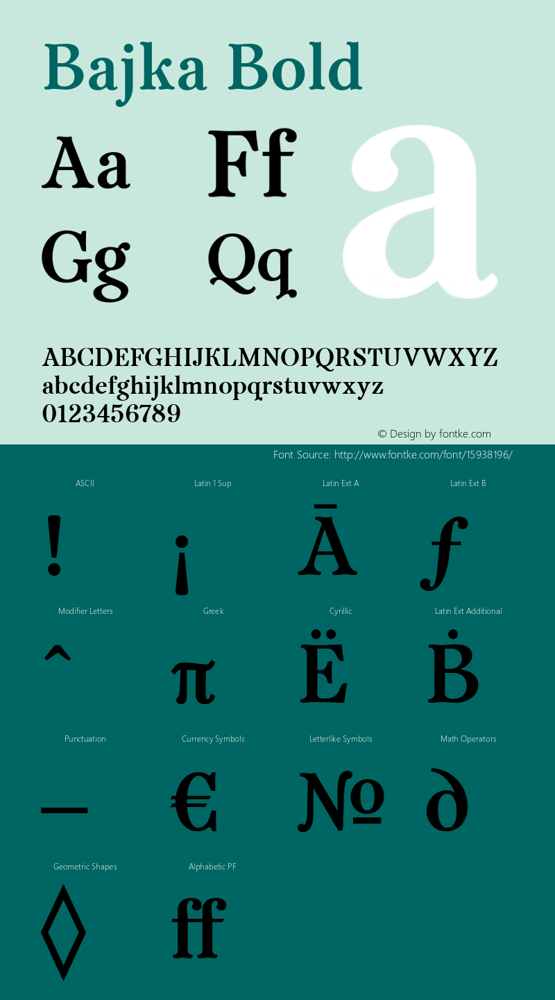 Bajka Bold Version 1.001 2015;com.myfonts.easy.posterizer-kg.bajka.bold.wfkit2.version.4uKR图片样张