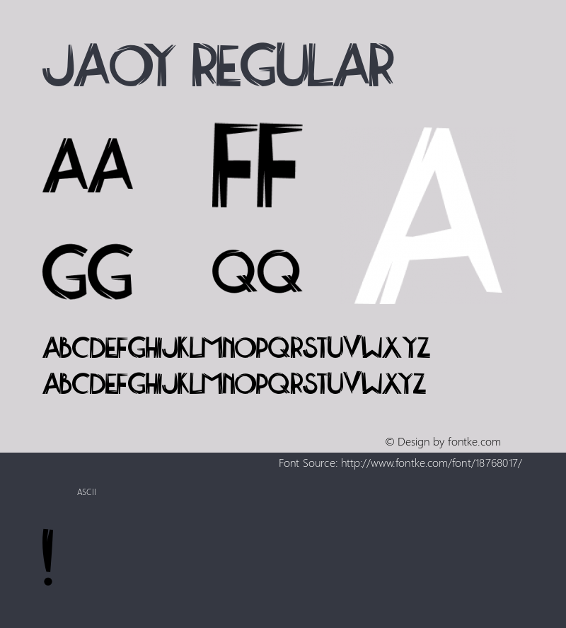 Jaoy Regular Version 1.002;Fontself Maker 1.1.0图片样张