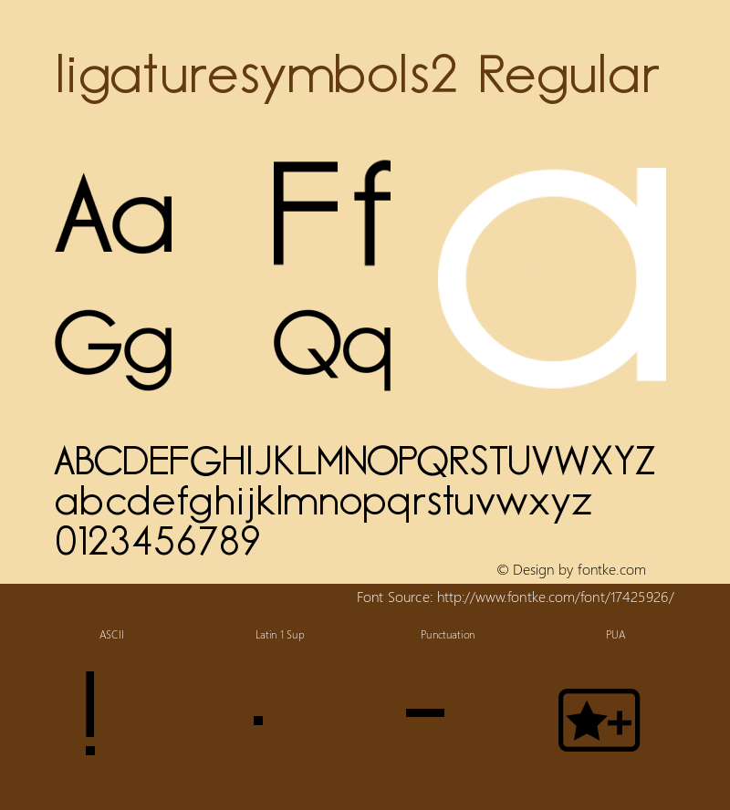 ligaturesymbols2 Regular Version 2.11图片样张