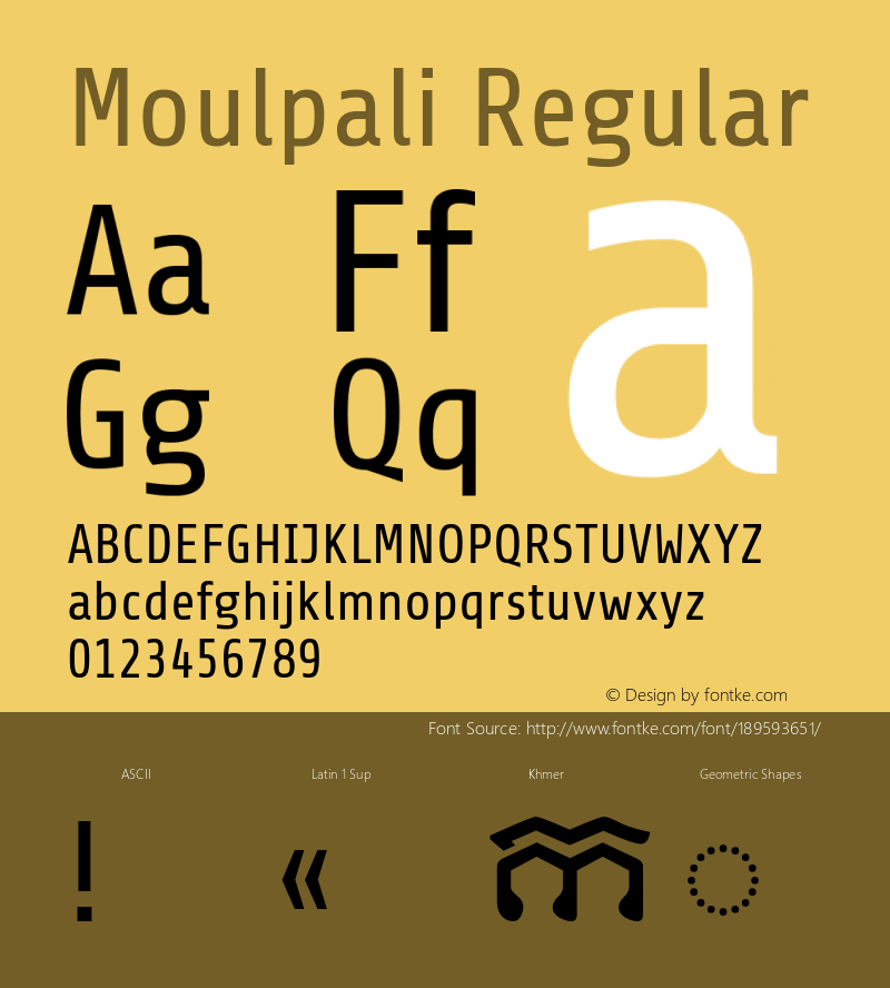 Moulpali Regular Version 8.002; ttfautohint (v1.8.3)图片样张