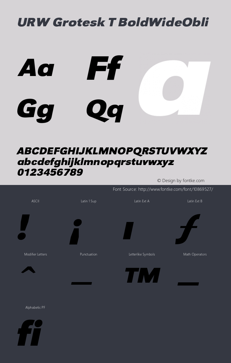 URW Grotesk T BoldWideObli Version 001.005图片样张