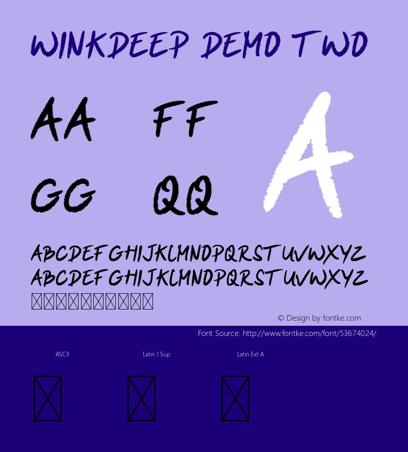 Winkdeep Demo Two Version 1.002;Fontself Maker 3.4.0图片样张