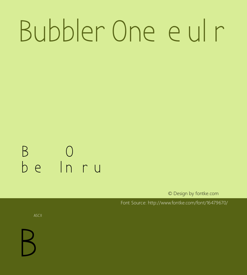 Bubbler One Regular Version 1.001图片样张