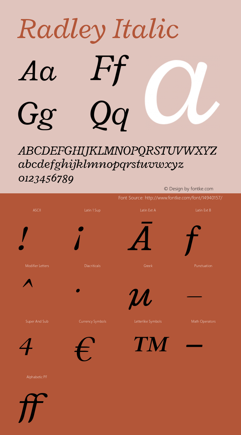 Radley Italic Version 1.002图片样张