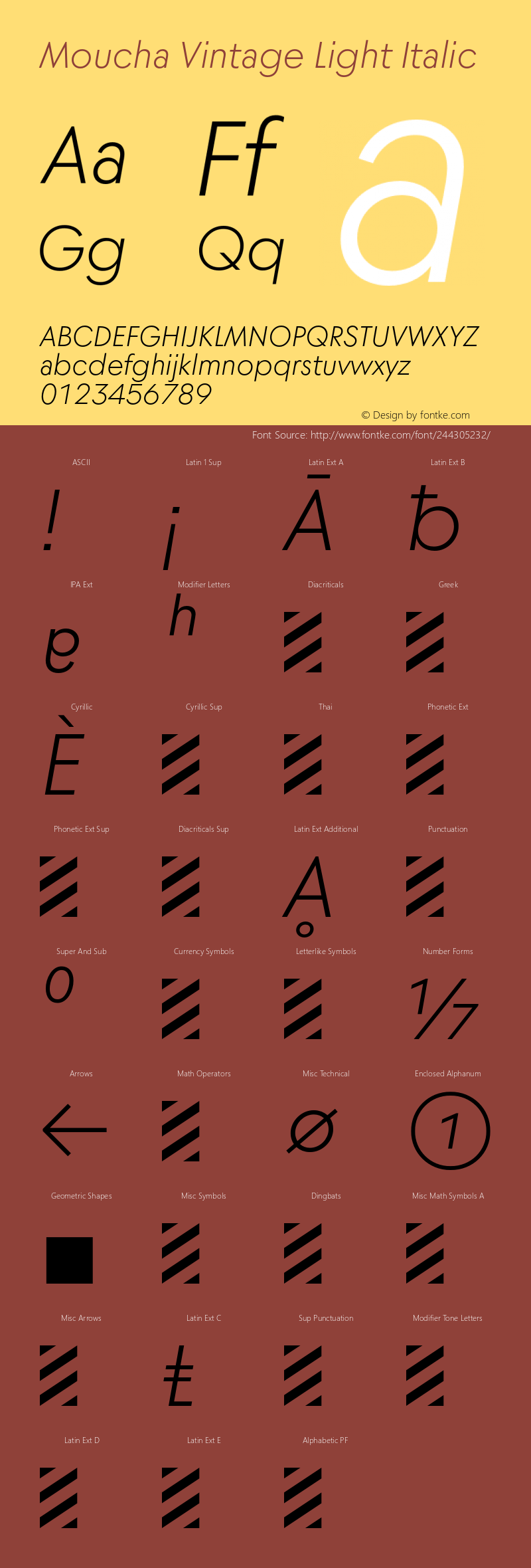 MouchaVintage-LightItalic Version 1.000图片样张