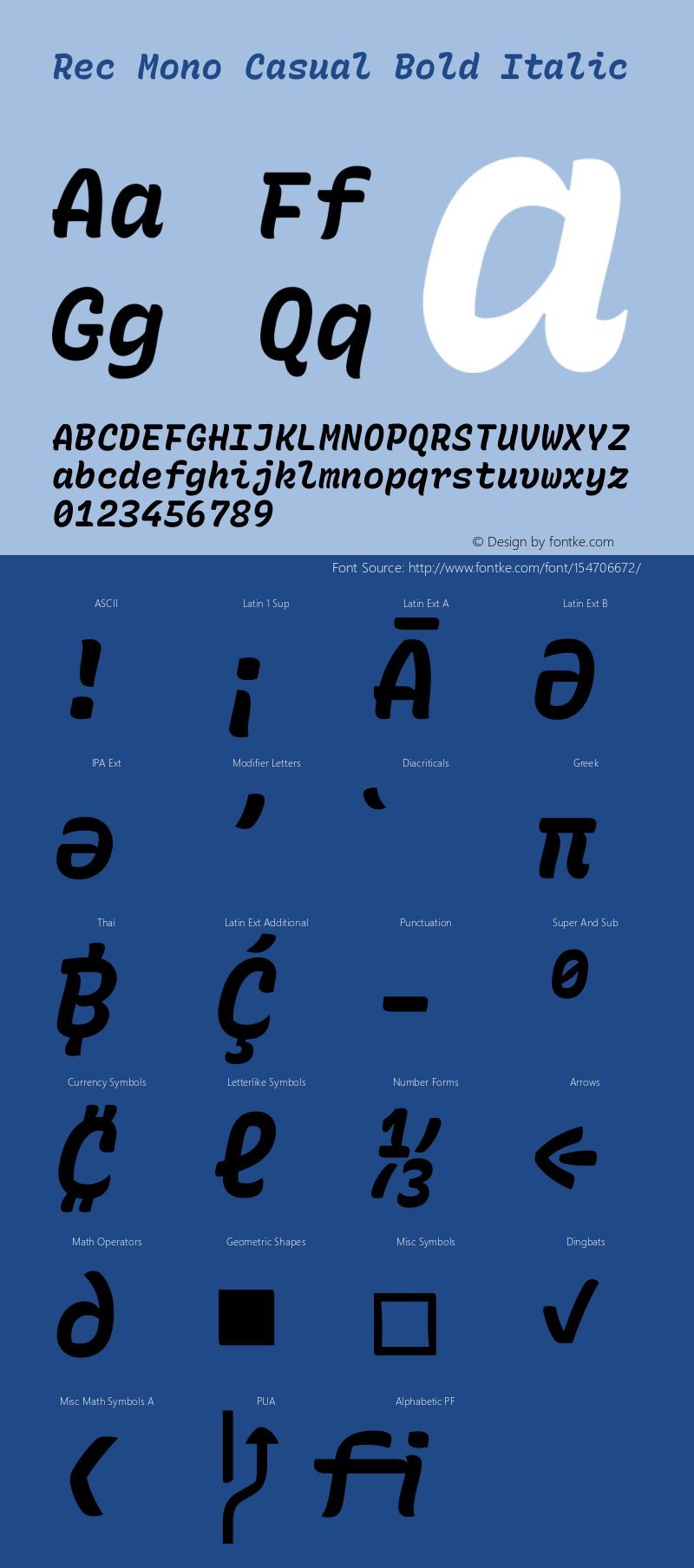 Rec Mono Casual Bold Italic Version 1.072图片样张