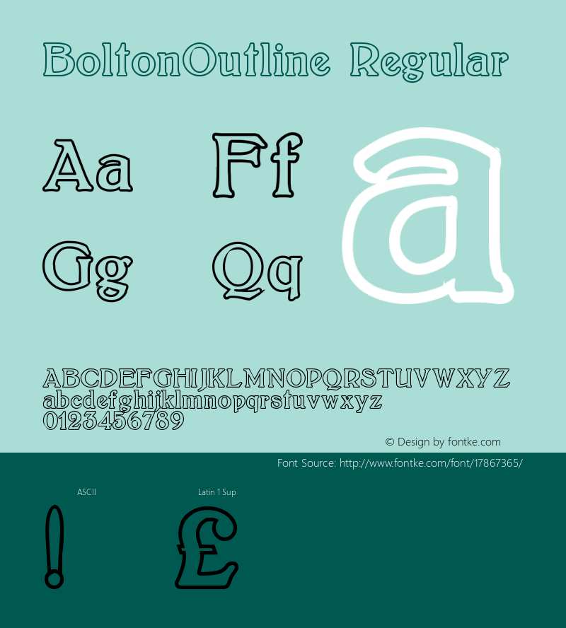 BoltonOutline Regular Version 1.00图片样张