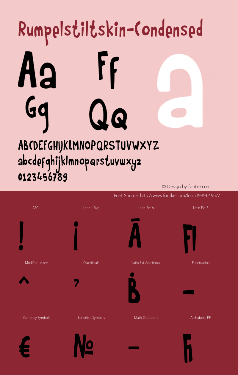 ☞Rumpelstiltskin-Condensed Version 2.001;com.myfonts.hanoded.rumpelstiltskin.condensed.wfkit2.3AWf图片样张