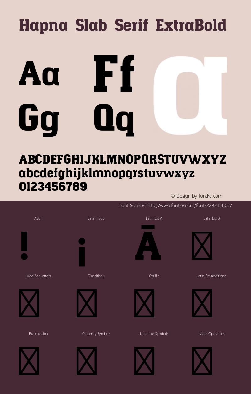 Hapna Slab Serif ExtraBold Version 1.001;PS 001.001;hotconv 1.0.70;makeotf.lib2.5.58329图片样张