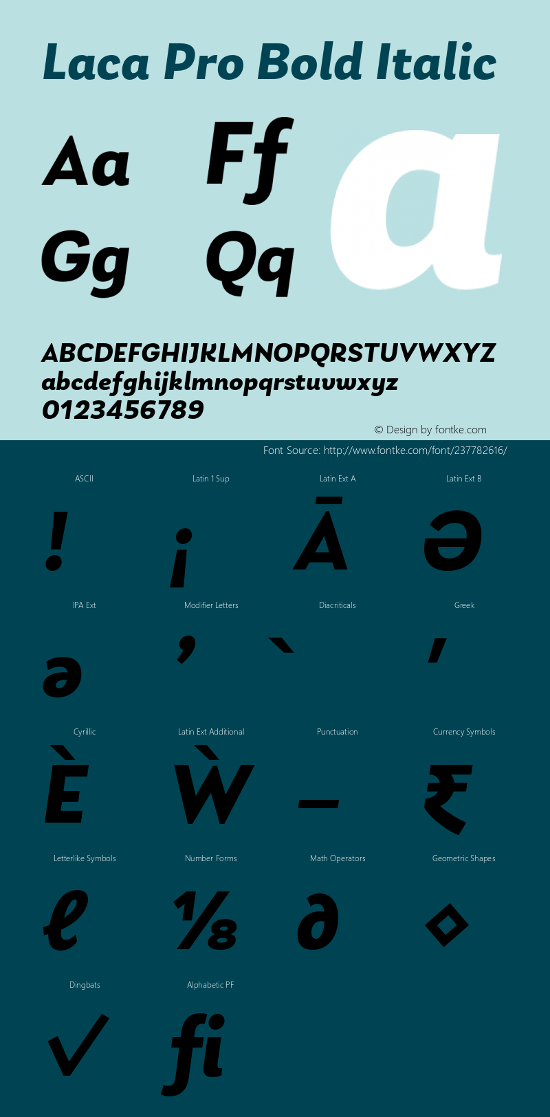 Laca Pro Bold Italic Version 1.007图片样张