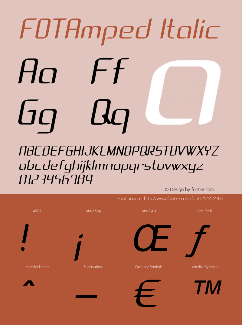 FOTAmped-Italic Version 1.000图片样张