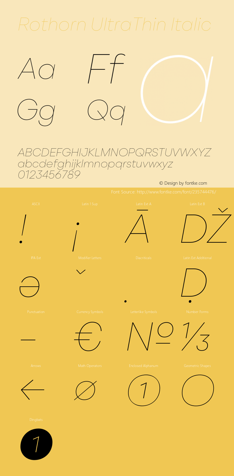 Rothorn UltraThin Italic Version 1.100;FEAKit 1.0图片样张