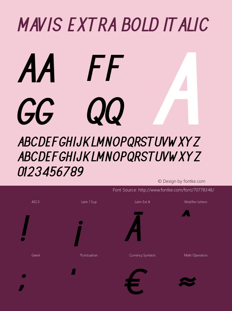 MAVIS Extra Bold Italic Version 1.00;July 23, 2020;FontCreator 11.5.0.2430 64-bit图片样张