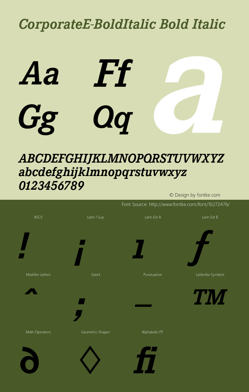 CorporateE-BoldItalic Bold Italic 001.004图片样张