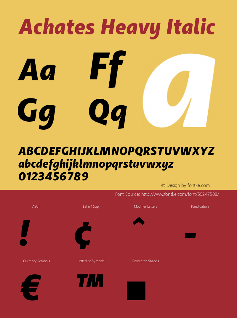 Achates Heavy Italic Version 2.056图片样张