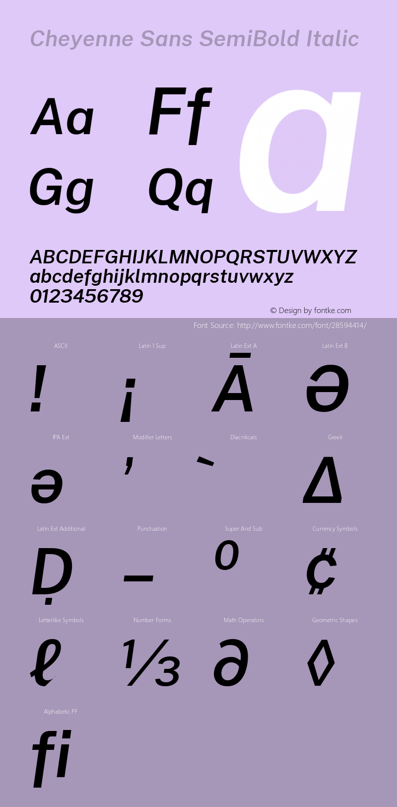 Cheyenne Sans SemiBold Italic Version 1.00;February 16, 2019;FontCreator 11.5.0.2425 64-bit; ttfautohint (v1.6)图片样张