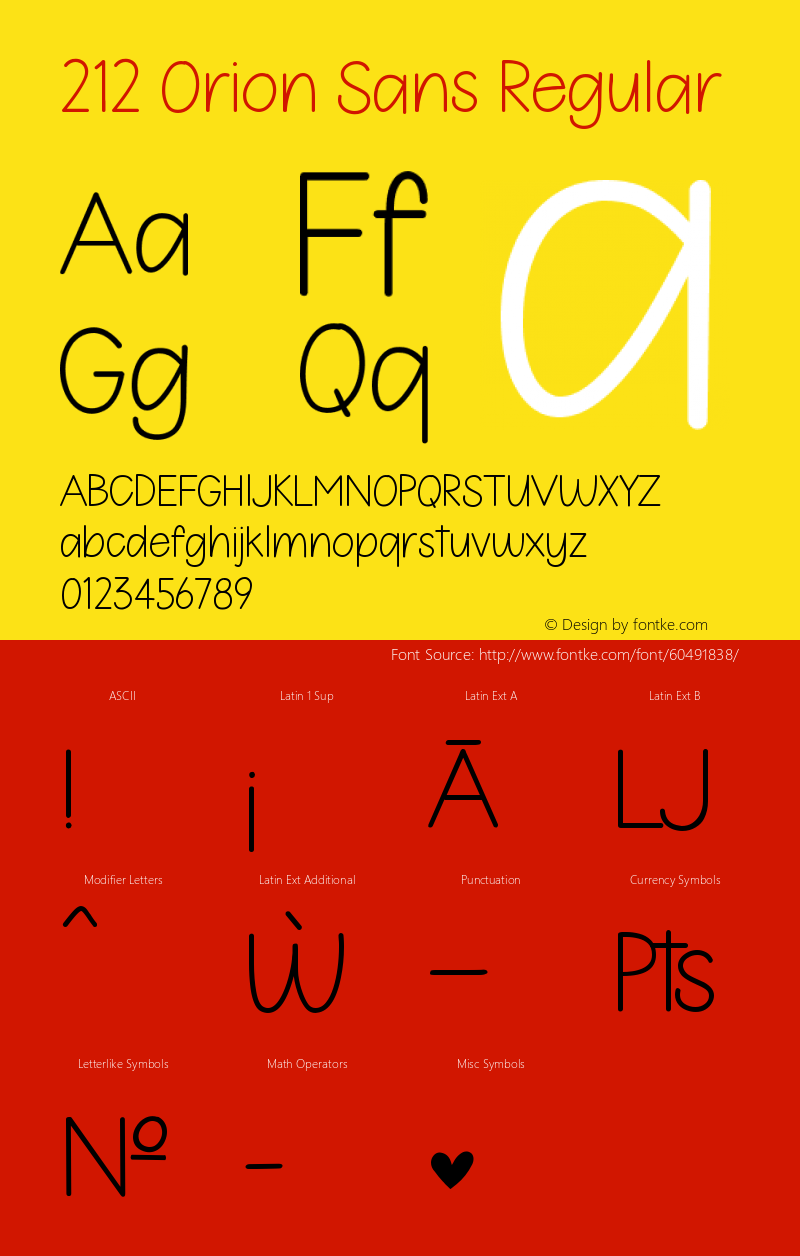 212 Orion Sans Version 1.00;March 21, 2020;FontCreator 11.5.0.2430 64-bit图片样张