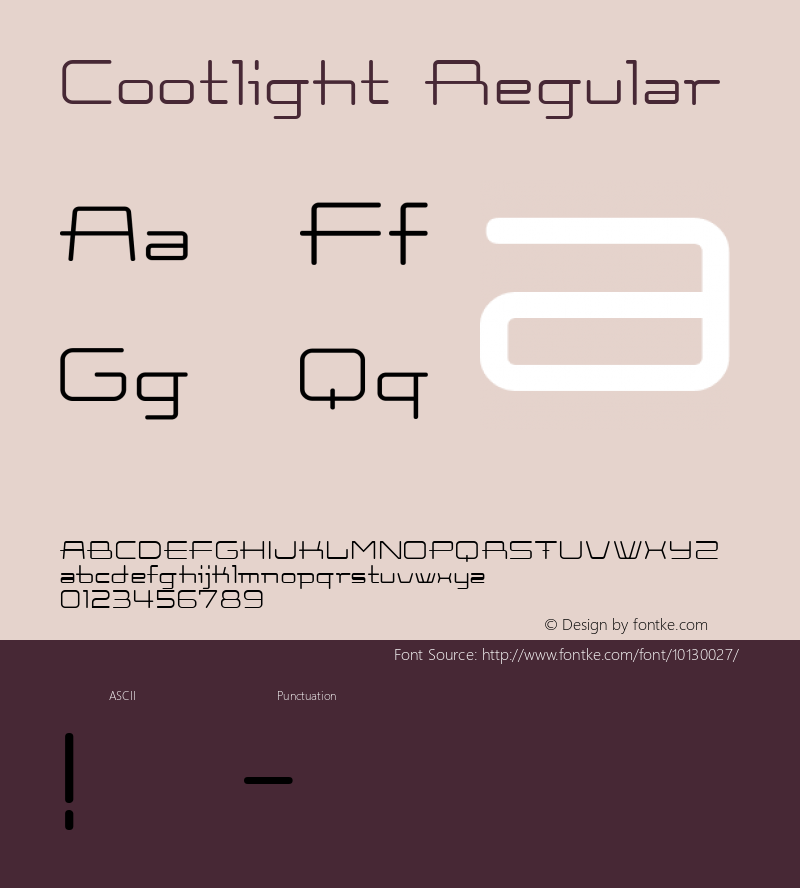 Cootlight Regular Macromedia Fontographer 4.1J 04.7.12图片样张