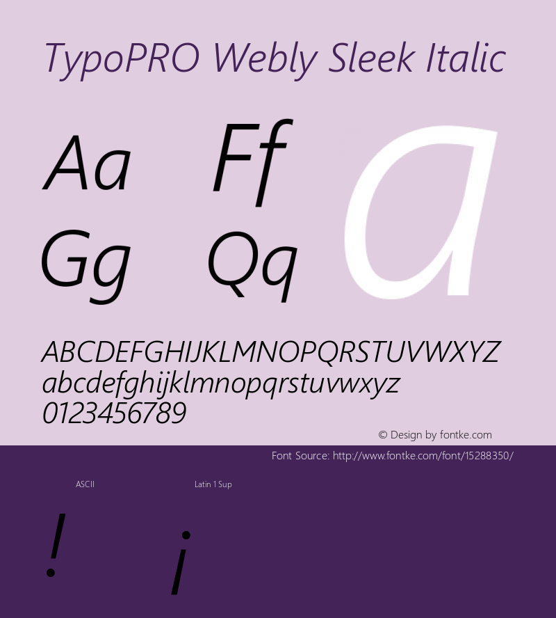 TypoPRO Webly Sleek Italic Version 0.10 January 23, 2013图片样张