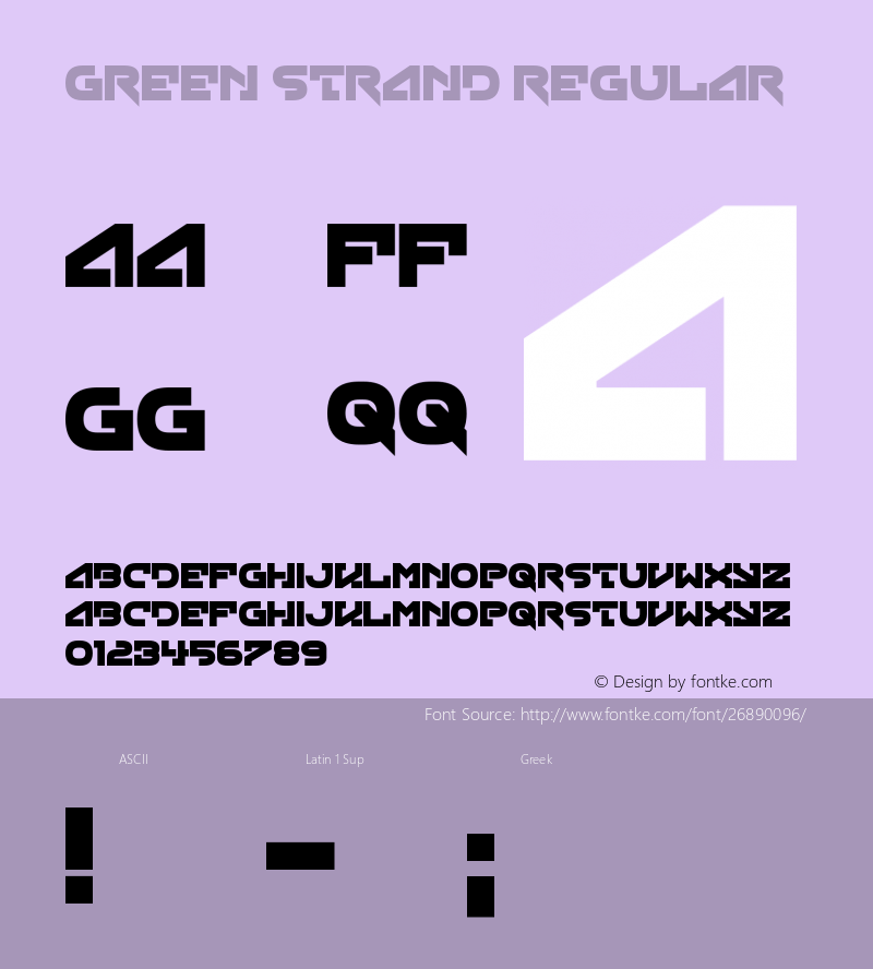 Green Strand Version 1.00;September 10, 2018;FontCreator 11.5.0.2427 64-bit图片样张