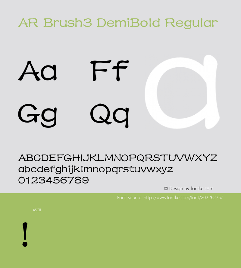 AR Brush3 DemiBold Version 2.001;PS 002.000;hotconv 1.0.38图片样张