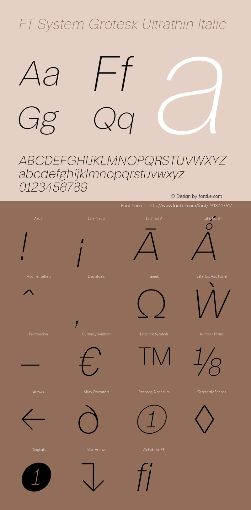 FT System Grotesk Ultrathin Italic Version 1.000;FEAKit 1.0图片样张