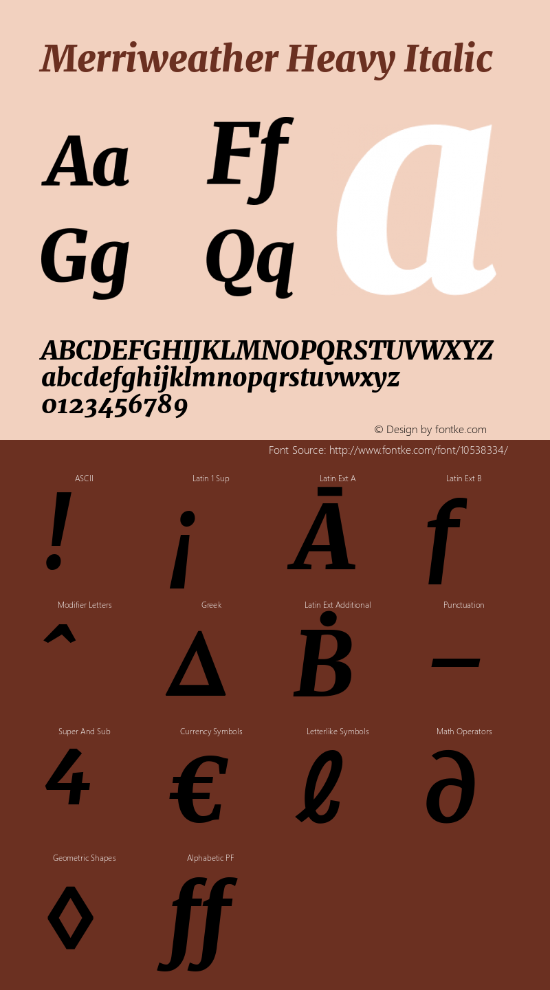 Merriweather Heavy Italic Version 1.001图片样张