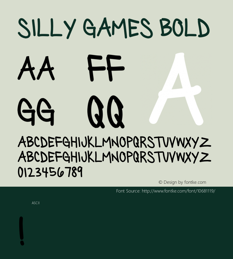 Silly Games Bold Version 1.000;PS 001.001;hotconv 1.0.56图片样张