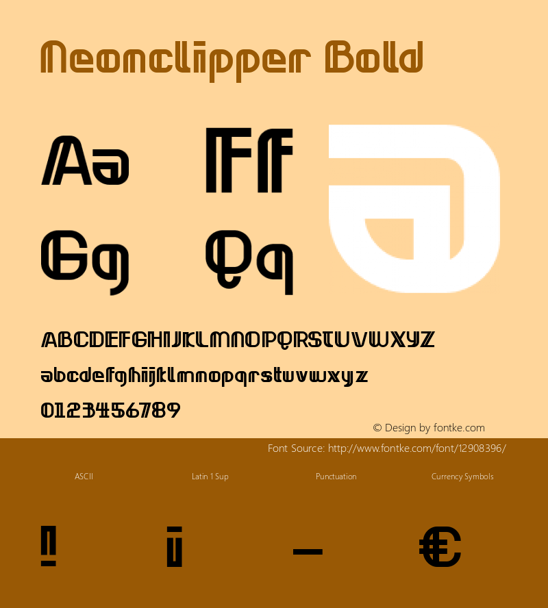 Neonclipper Bold Version 1.000 2016 initial release图片样张