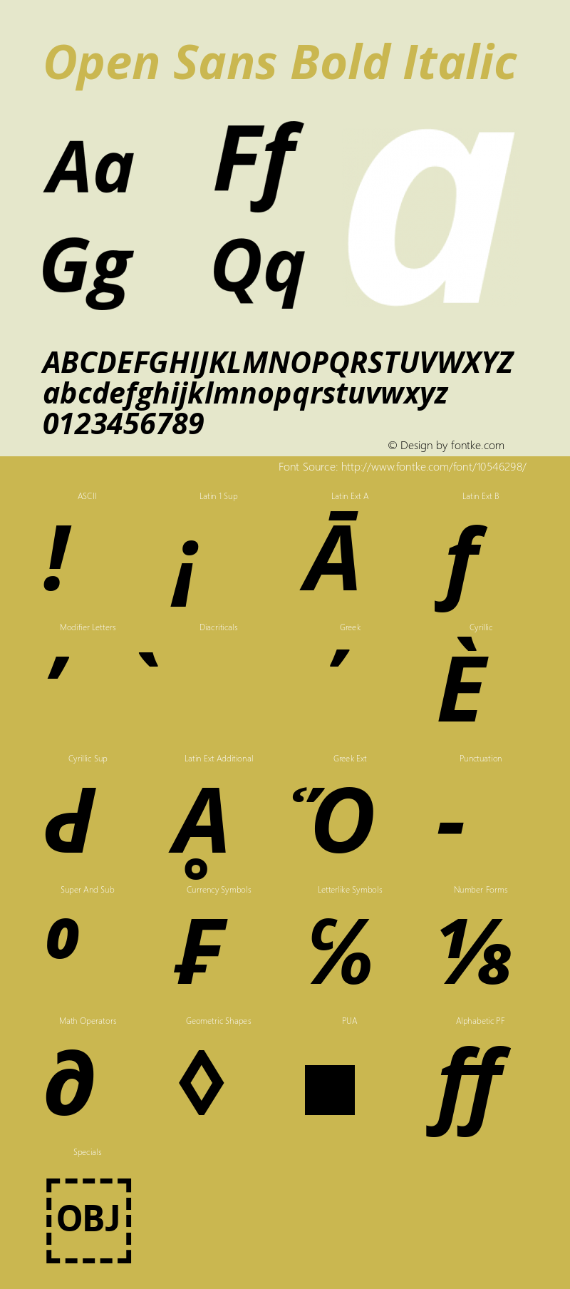 Open Sans Bold Italic Version 1.10图片样张