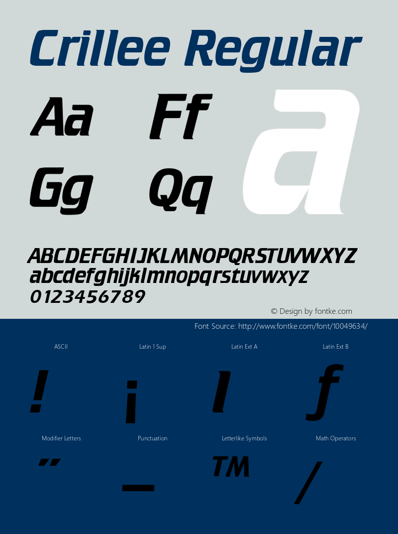 Crillee Regular Converted from F:\WINDOWS\TTFONTS\CRILLEE.TF1 by ALLTYPE图片样张