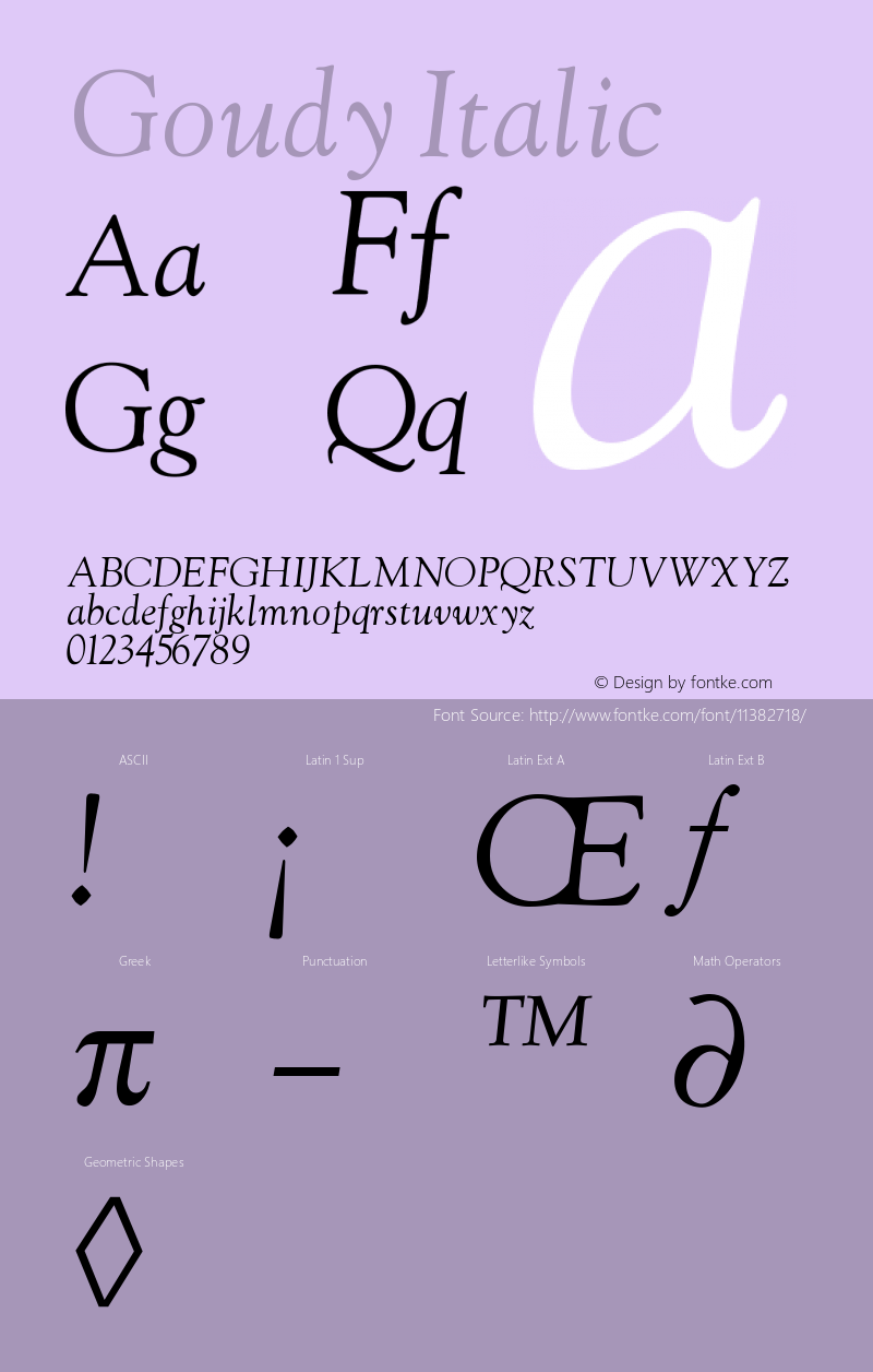 Goudy Italic Version 001.000图片样张