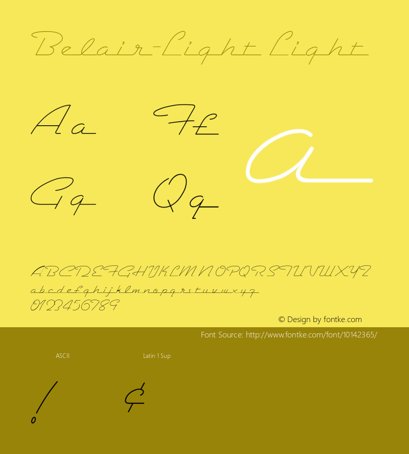 Belair-Light Light Version 1.000 2005 initial release图片样张