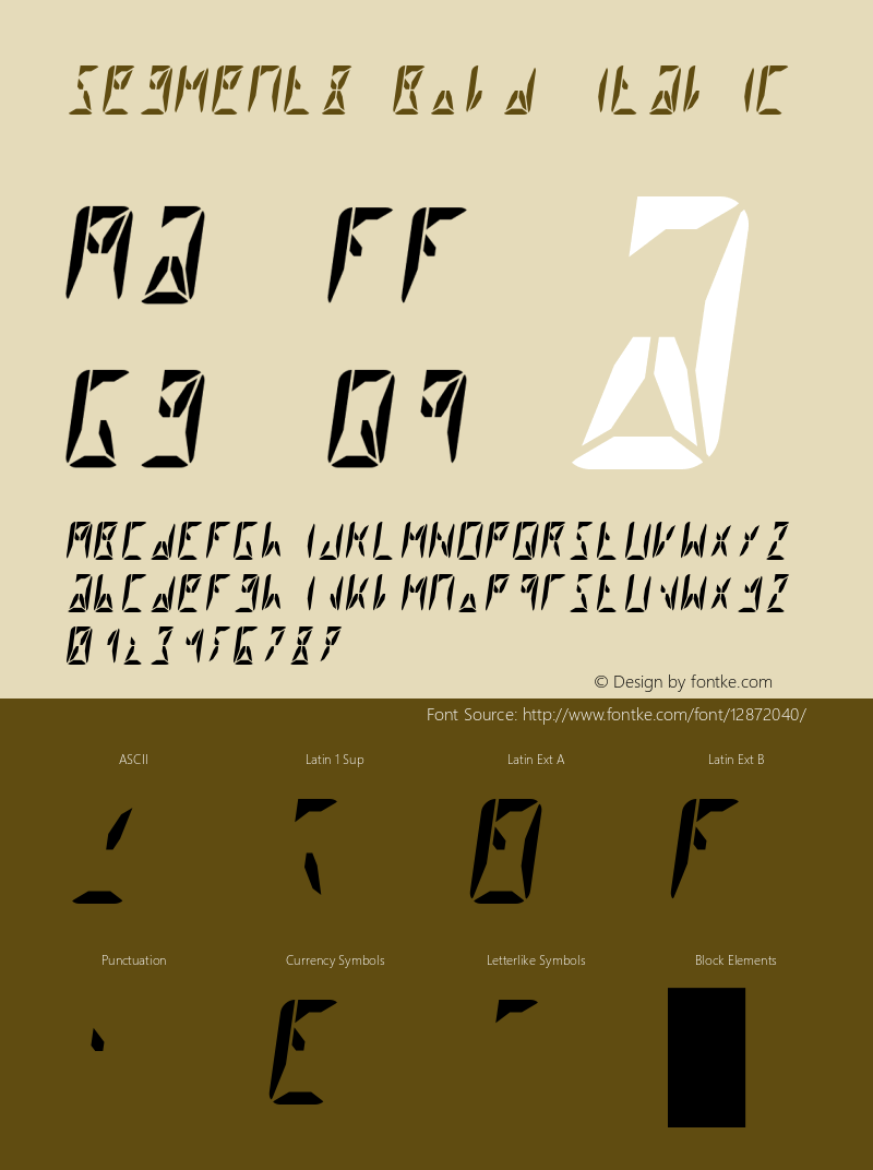 Segment8 Bold Italic Unknown图片样张