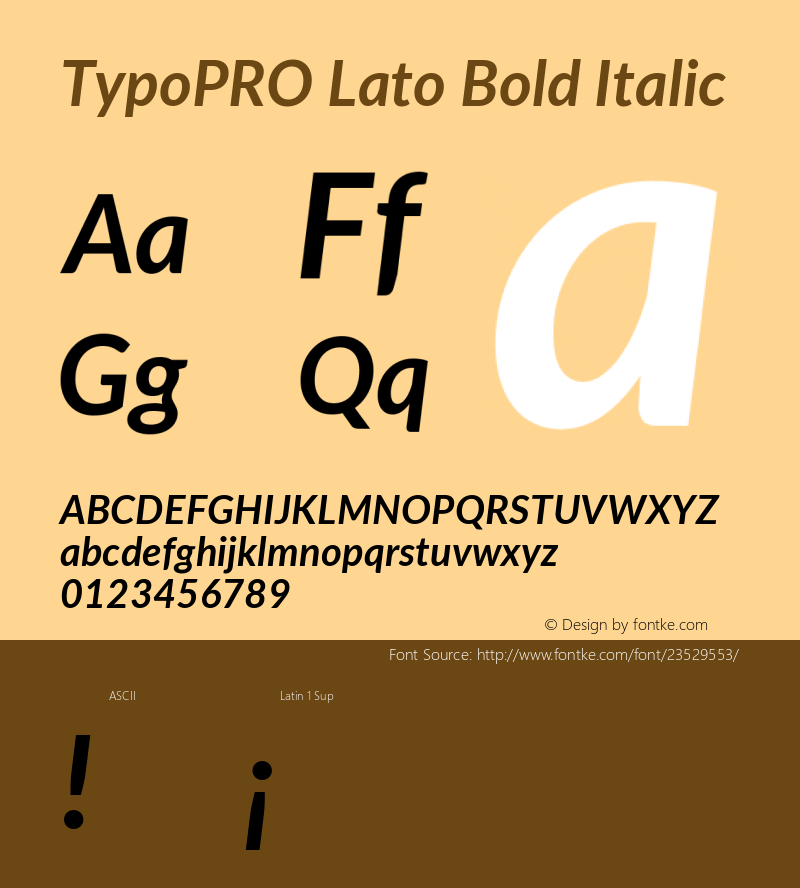 TypoPRO Lato Bold Italic Version 2.015; 2015-08-06; http://www.latofonts.com/图片样张