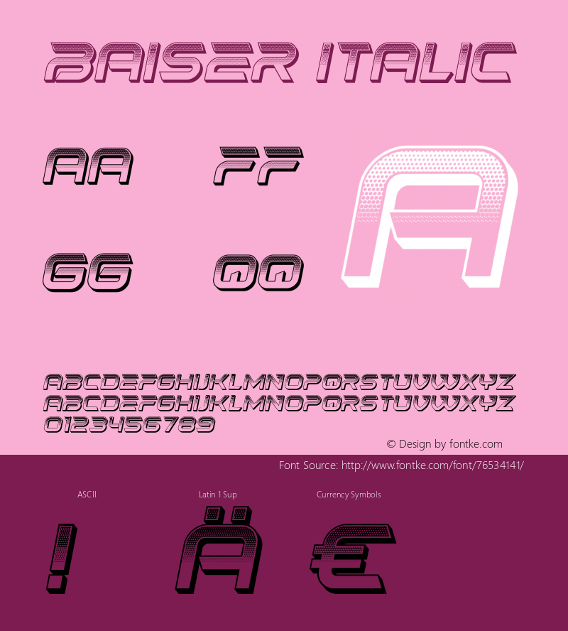 Baiser Italic Version 1.000图片样张