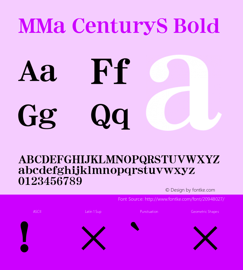 MMa CenturyS Bold Version 3.100;PS 001.000;hotconv 1.0.38;makeotf.lib1.6.5960图片样张