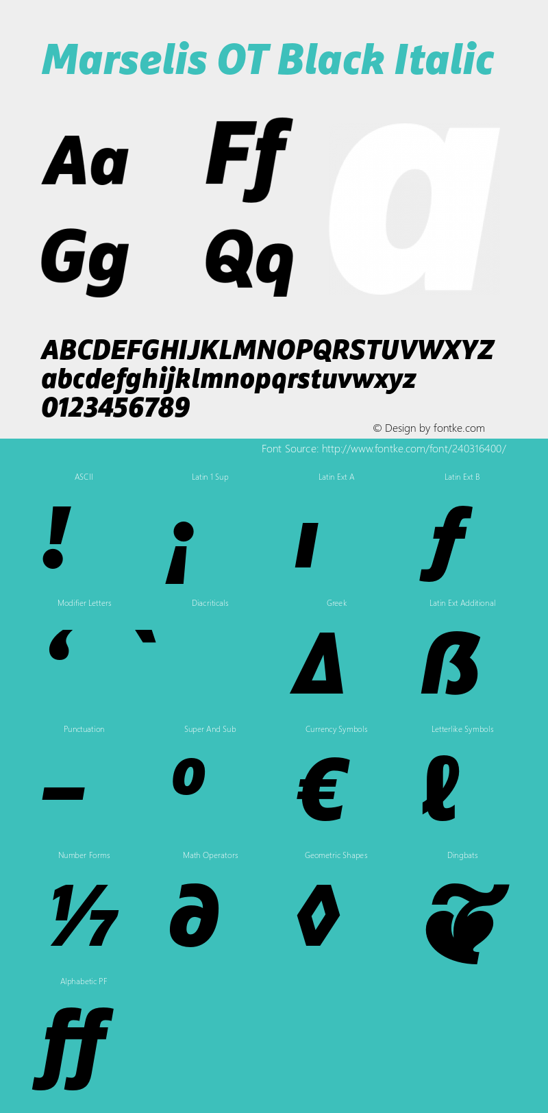 Marselis OT Black Italic Version 7.600, build 1028, FoPs, FL 5.04图片样张