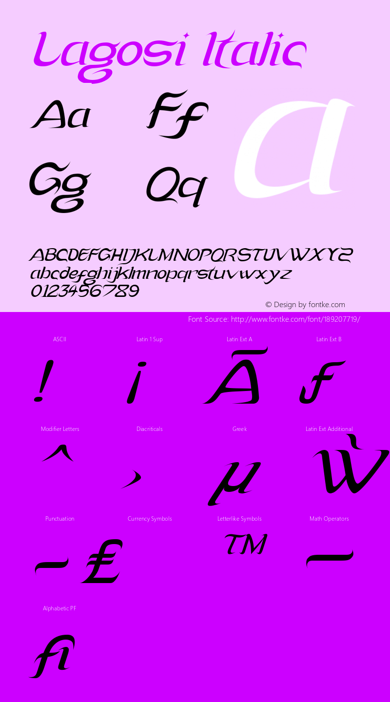 Lagosi Italic Version 1.000图片样张