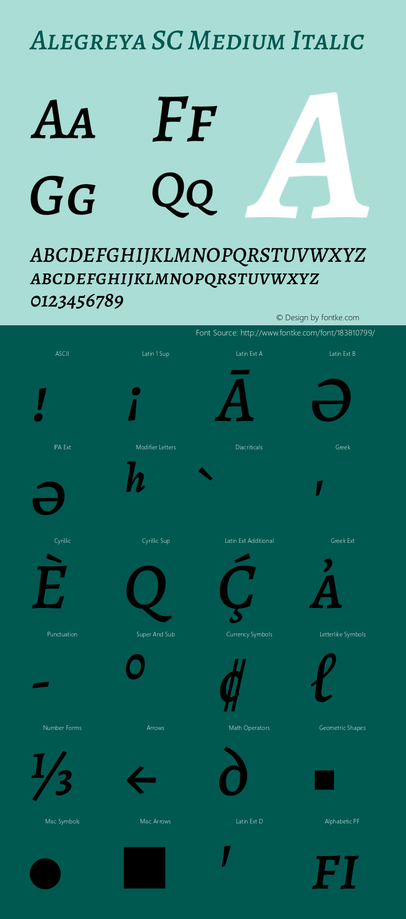 Alegreya SC Medium Italic Version 2.003; ttfautohint (v1.6)图片样张