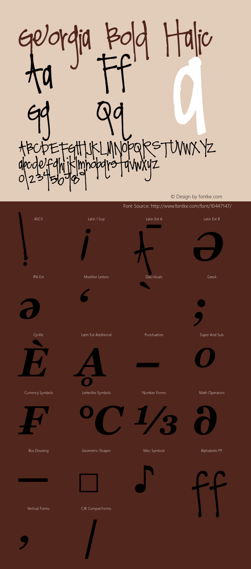 Georgia Bold Italic Version 5.00x-1图片样张