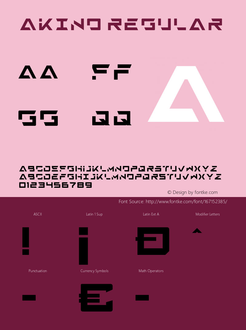 Akino Version 1.00;June 8, 2021;FontCreator 12.0.0.2546 64-bit图片样张