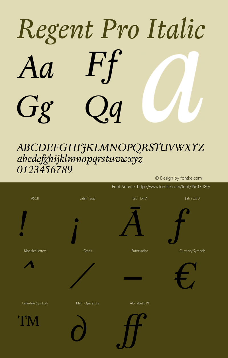 Regent Pro Italic Version 001.000图片样张