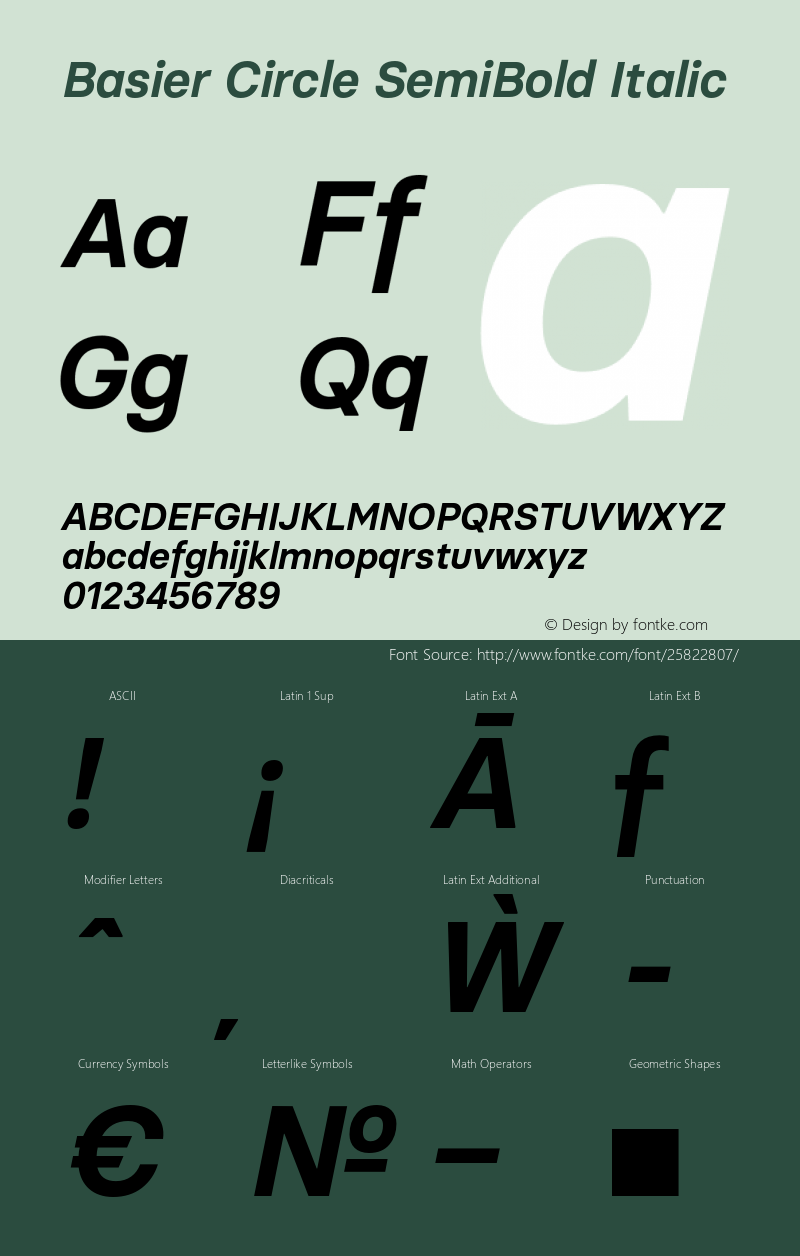 BasierCircle-SemiBoldItalic Version 1.0 | wf-rip DC20180210图片样张