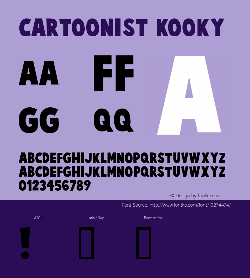 Cartoonist Kooky Macromedia Fontographer 4.1 9/9/2002图片样张