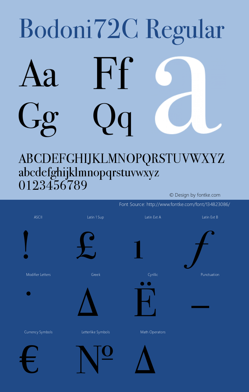 Bodoni72C OTF 1.0;PS 001.000;Core 116;AOCW 1.0 161图片样张