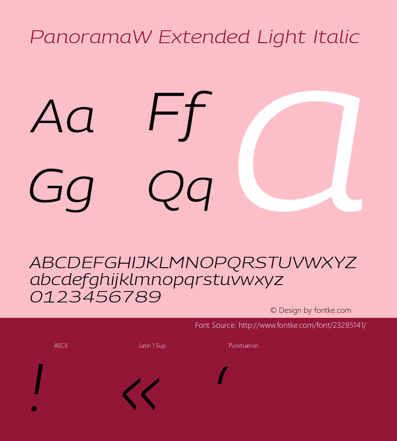 PanoramaW Extended Light Italic Version 1.001;PS 1.1;hotconv 1.0.72;makeotf.lib2.5.5900; ttfautohint (v0.92) -l 8 -r 50 -G 200 -x 14 -w 