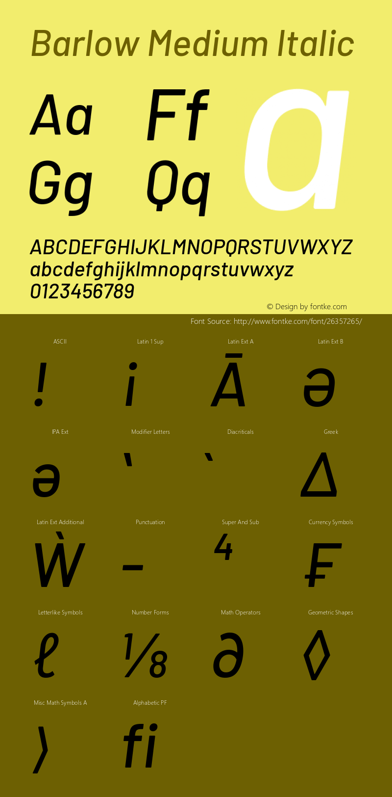 Barlow Medium Italic Version 1.403图片样张