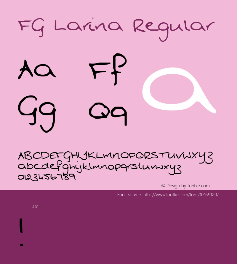 FG Larina Regular 2000; 1.0, initial release图片样张