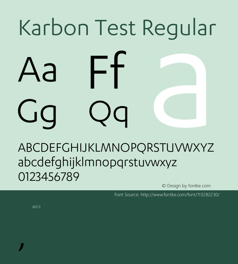 Karbon-RegularTest Version 1.005;PS 1.000;hotconv 16.6.54;makeotf.lib2.5.65590;0图片样张